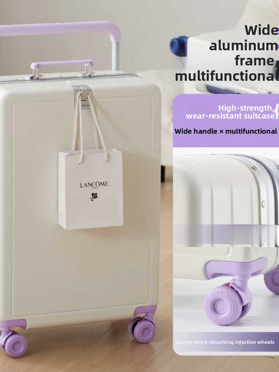 Aluminum Frame Carry On Luggage - Yeni Geniş Çekme Çubuklu, Geniş Hacimli
