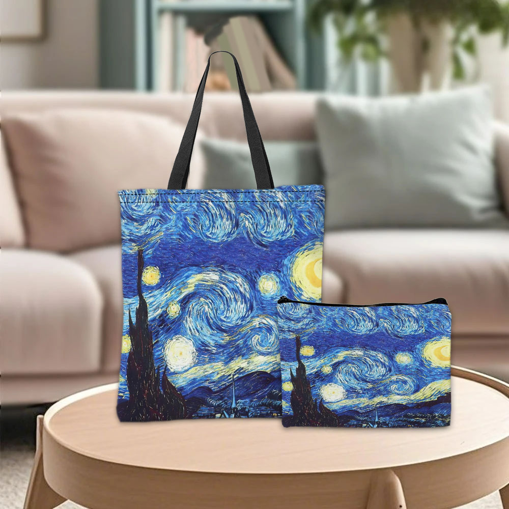 Cosmetic Bags - Van Gogh Serisi Tote Çanta Kozmetik