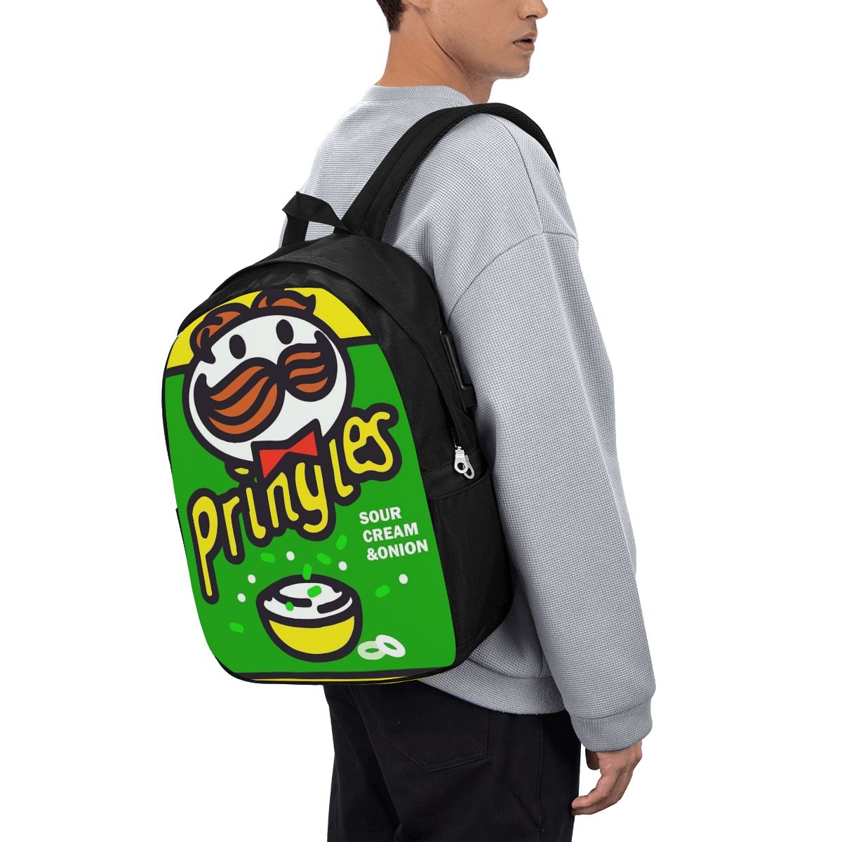Travel Bags - Patates Cipsleri Pringles Baskılı Sırt Çantası