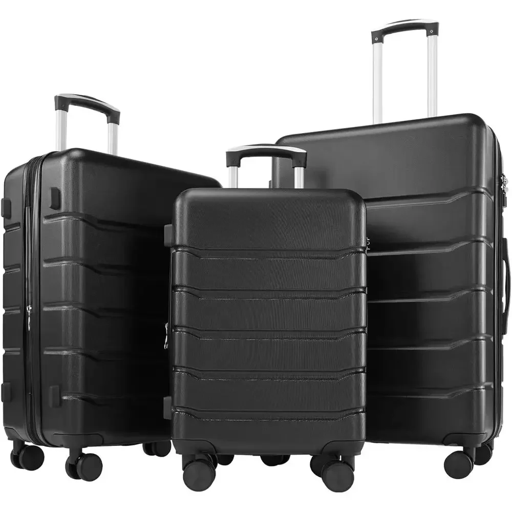 Expandable Hard Shell Luggage Set - 3 Parçalı Sert Kabuklu Döner Valiz