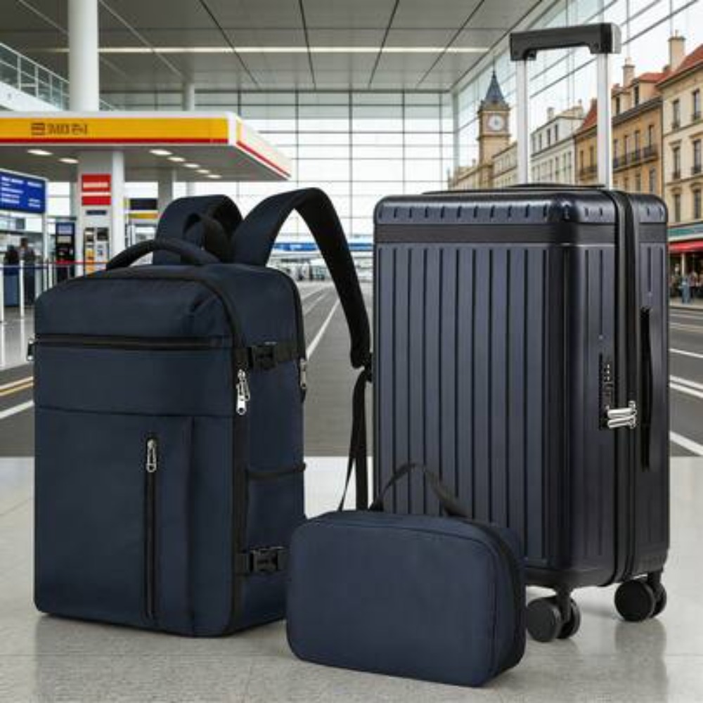 Expandable Hard Shell Luggage Set - 3 Parçalı 20 İnç Kabin Boy