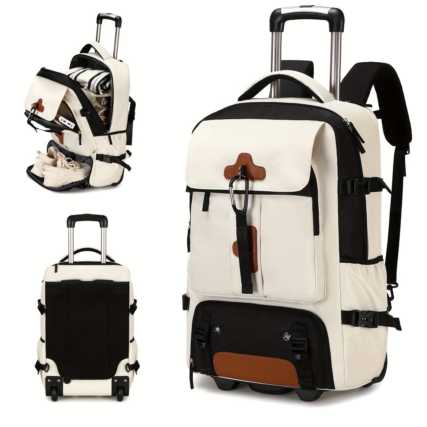 Foldable Rolling Luggage Bag - Tekerlekli Sırt Çantası Büyük Kapasiteli Seyahat