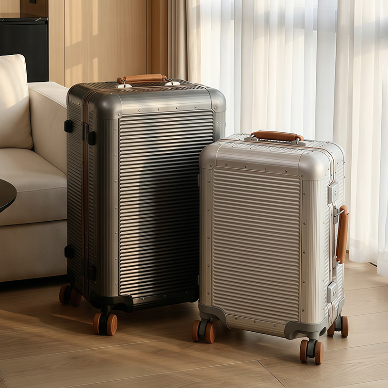 Aluminum Frame Carry On Luggage - Büyük moda alüminyum çerçeveli tekerlekli bavul