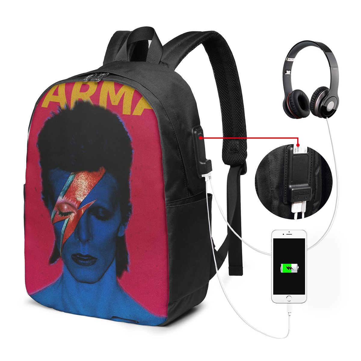 Travel Bags - Davids Bowied Sırt Çantası Seyahat Dizüstü