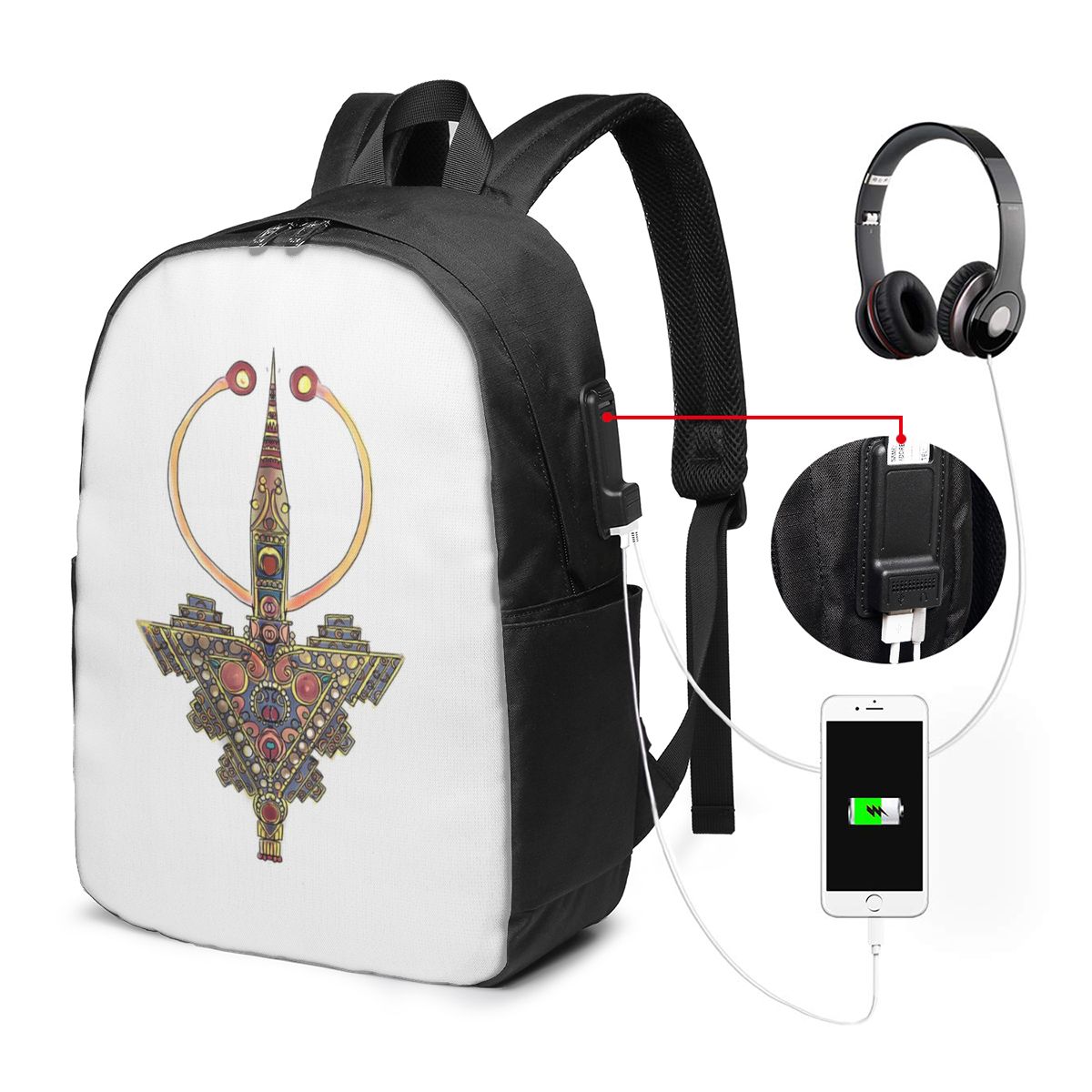 Travel Bags - Kabyle Takı Amazigh Fas Sırt Çantası