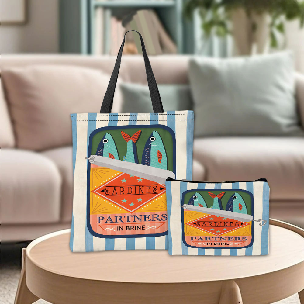 Cosmetic Bags - Sardine Partners Grafik Çanta Kozmetik Çantası