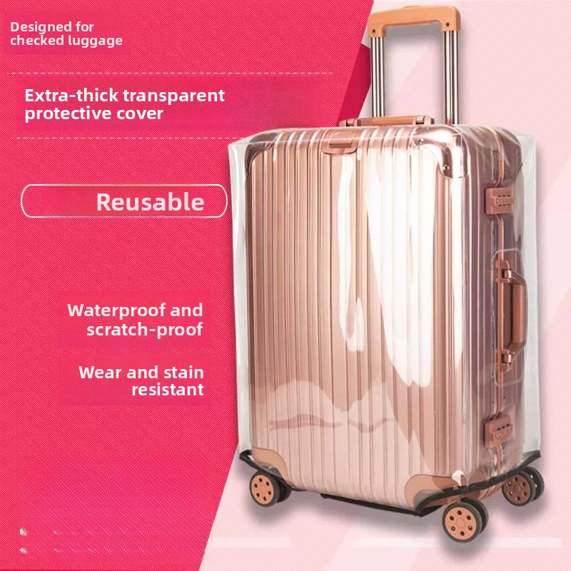 Luggage Protective Cover Transparent - Bagaj için Kalınlaştırılmış Şeffaf Su Geçirmez
