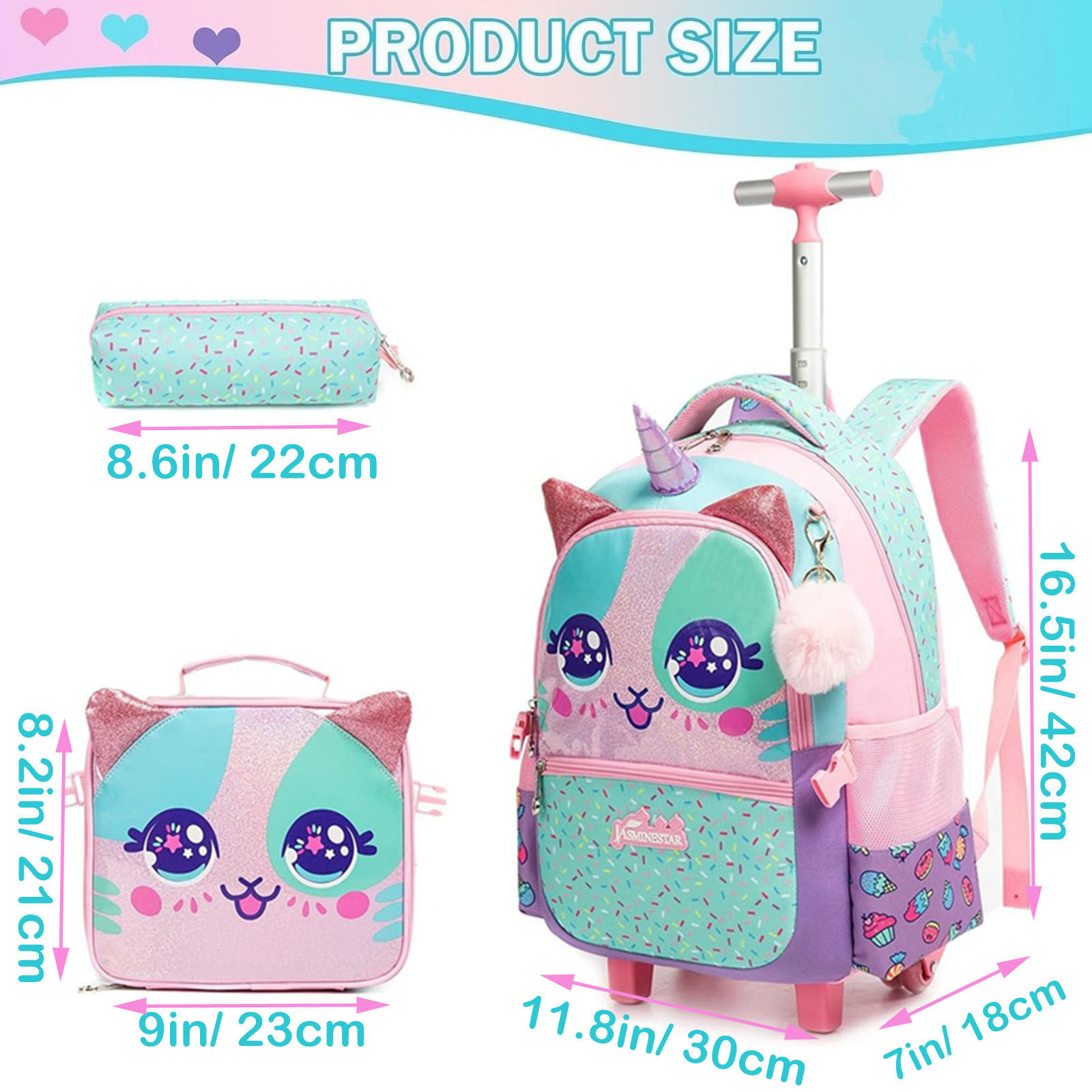 3 adet sevimli haddeleme sırt  - Foldable Rolling Luggage Bag incelemesi ve fiyatı