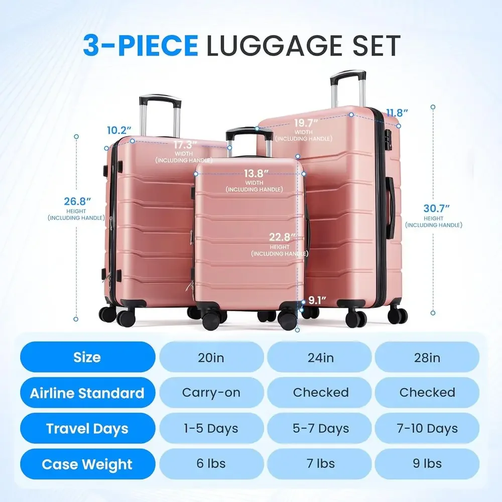 3 Parçalı Büyük Bavul Seti, Çi - Expandable Hard Shell Luggage Set incelemesi ve fiyatı