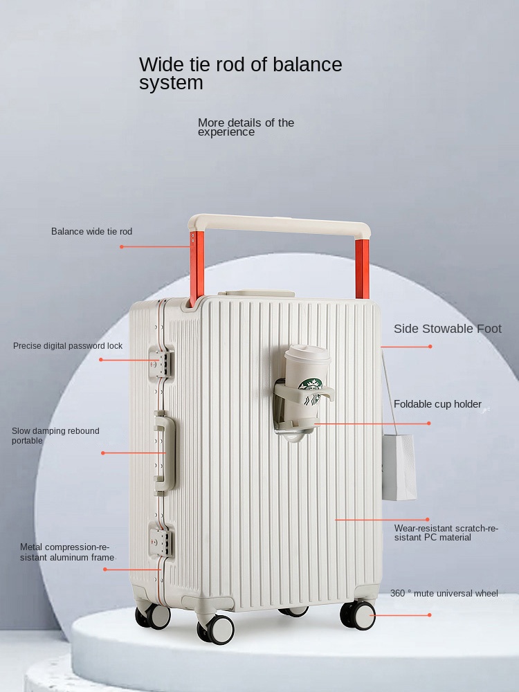 Yeni Geniş Saplı Tekerlekli Ba - Aluminum Frame Carry On Luggage incelemesi ve fiyatı