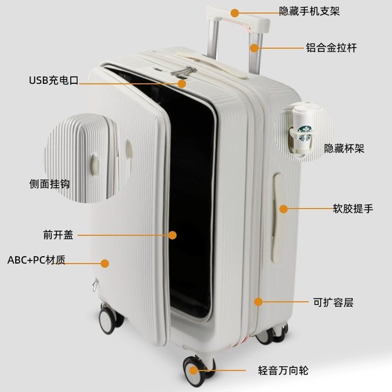 Sıcak! Yeni 20/22/24/26/28 inç - Front Opening Laptop Luggage 24 Inch incelemesi ve fiyatı
