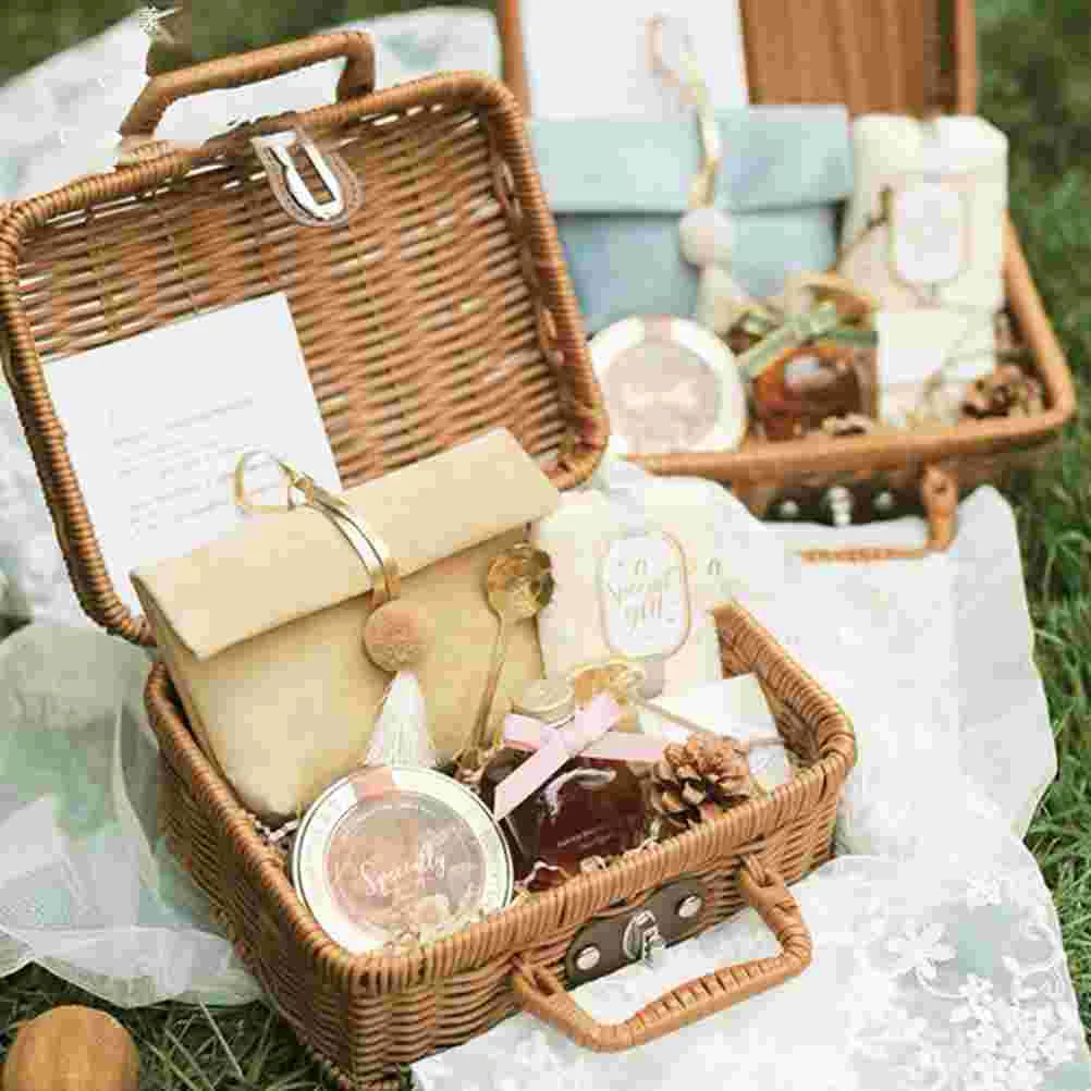 Sepet Rattan hasır bavul pikni - Retro Vintage Trunk Suitcase incelemesi ve fiyatı